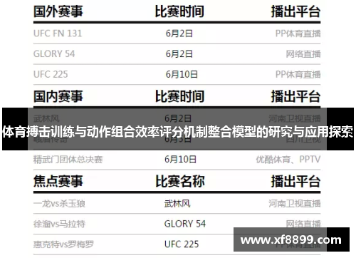 体育搏击训练与动作组合效率评分机制整合模型的研究与应用探索